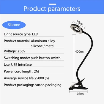 

Reading Book Light LED Desk Lamp Table Student Desk Lamp Warm Light LED Desk Lamp With Clip For Bedroom Study Room 3 Modes