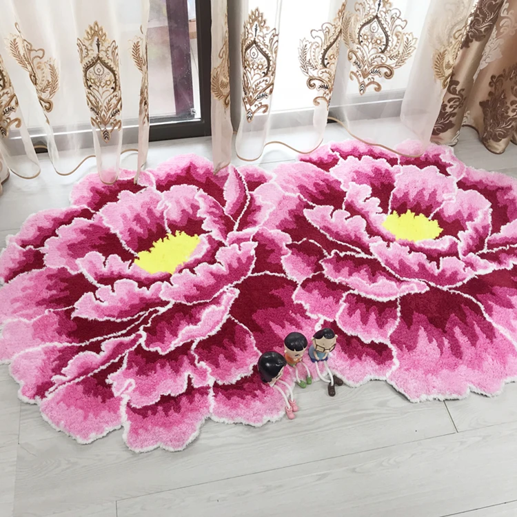 160*90 см, в китайском стиле, красный пион цветок ковер для гостинной спальни ковер розовый цветочный коврики Свадебные гостиная Холл ковры