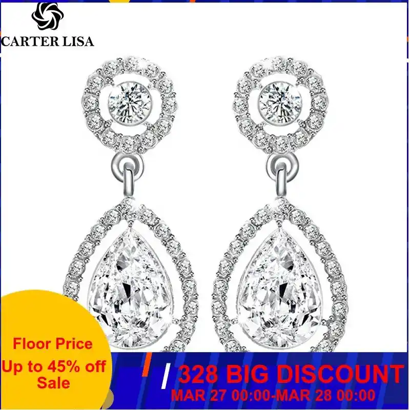 Carter lisa 2019 cristal lágrima longo nupcial grande gota brincos brincos para as mulheres moda casamento jóias boucle doreoreille