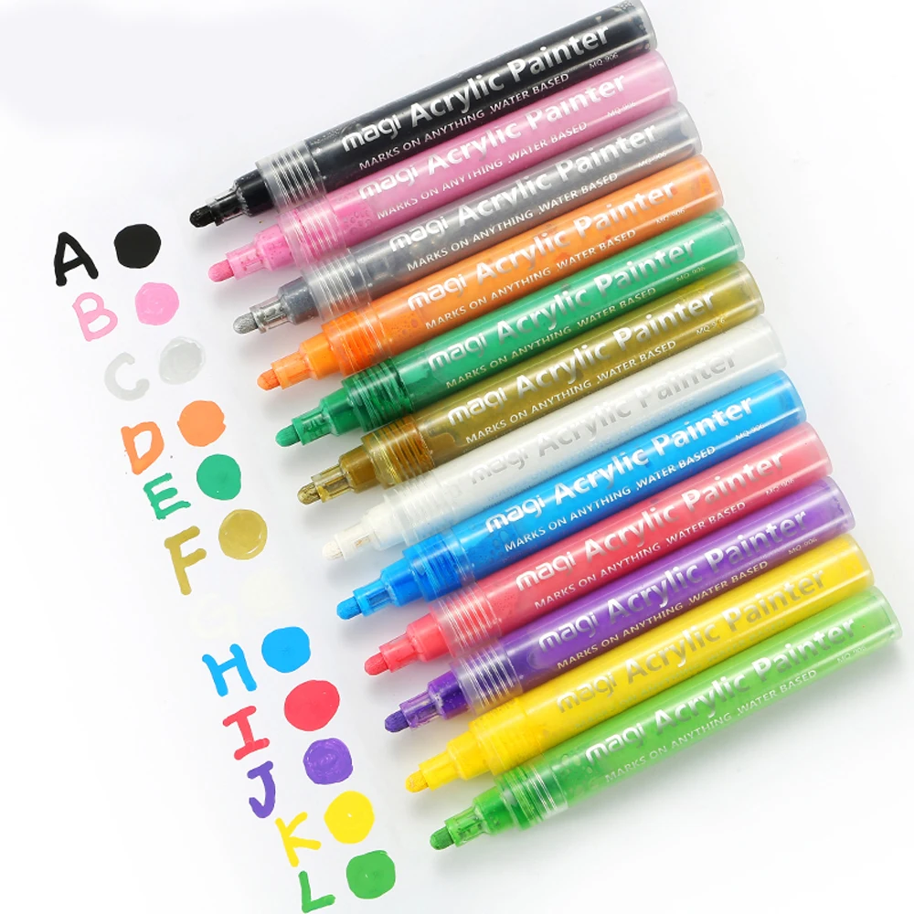 

1 set of 12 B sets Double head acrylic marker graffiti textile oily marker