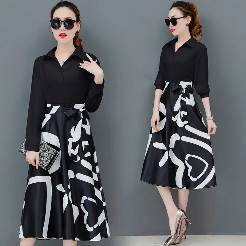 

2019 New Style WOMEN'S Dress Spring Clothing Korean-style Popular Skirt CHIC Gentle Fairy Skirt Spring And Autumn Long-sleeved D