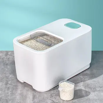 

1Pc Household Rice Bucket Cereals Storage Tank Kitchen Storage Bucket (White)