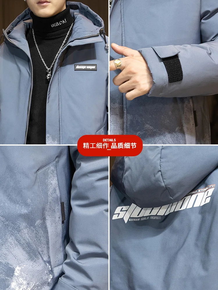 Autumn and Winter New Cotton-Padded Coat Men's Coat Trendy Boys Ins Winter Cotton-Padded Jacket Padded down Jacket