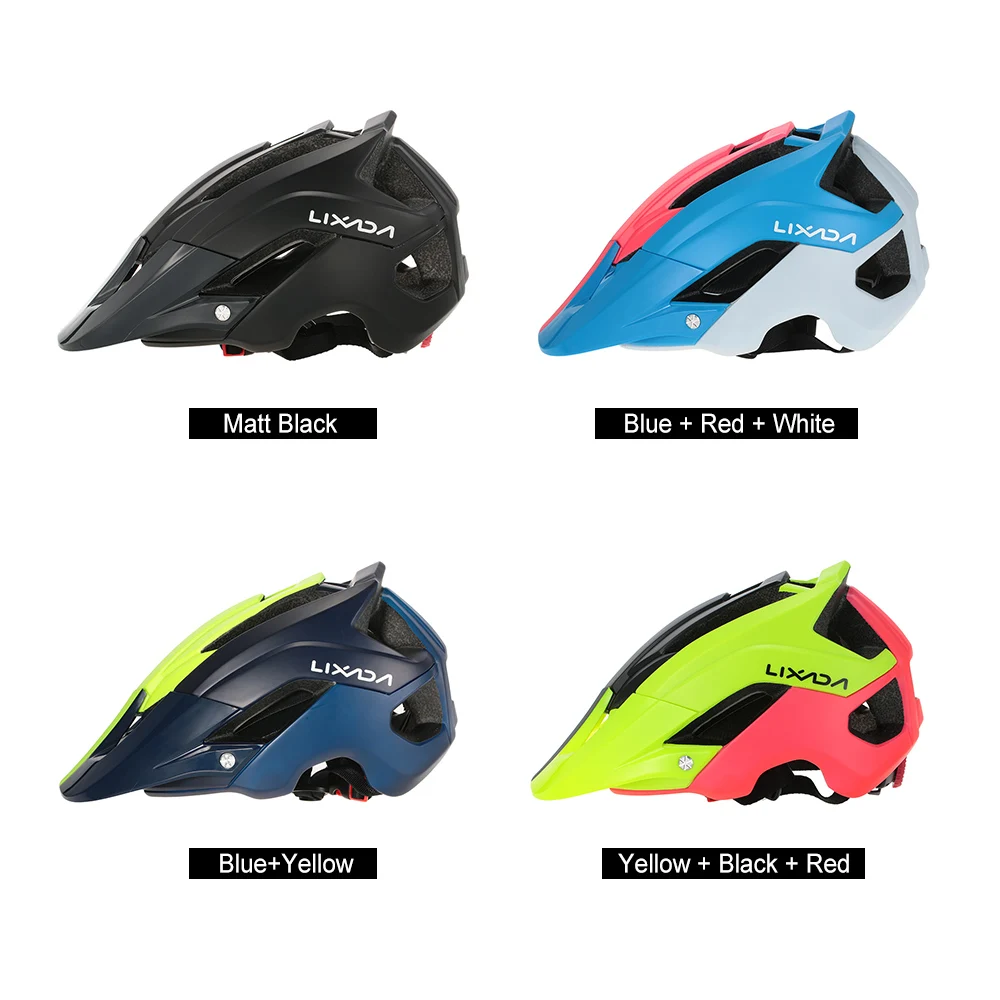 Bicycle Helmets Matte Black Men Women Bike Helmet Back Light MTB Mountain Road Bike Integrally Molded Cycling Helmets