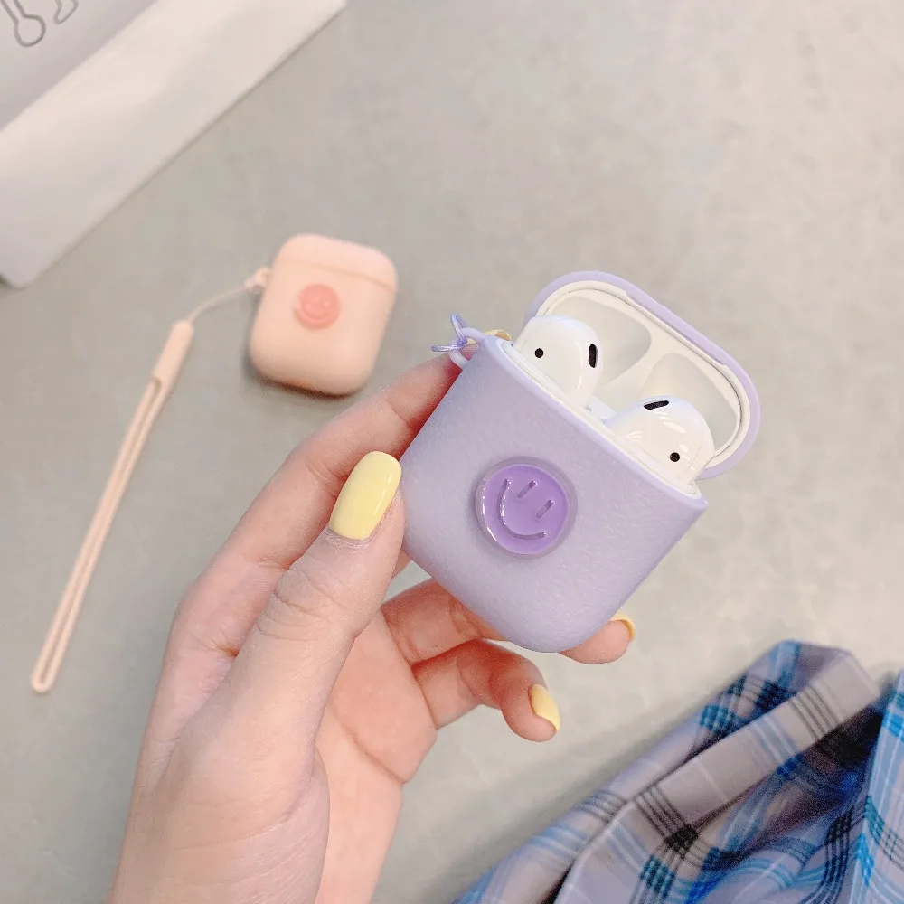 Cartoon Smile Cases For AirPods12 Bluetooth Wireless Earphone Korean Silicone Case For Airpods 2 1 Headphone Cover Charging Box (6)