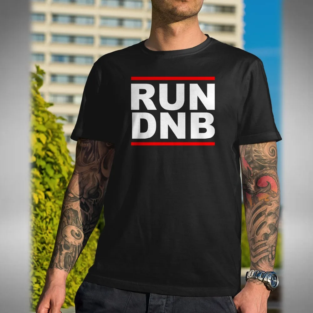 Tshirt couple Run Dnb Mens T Shirt Jungle Drum &amp Bass Dance Music Lover Old Skool Raver Fashion Brand Hip Hop Homme | Мужская одежда