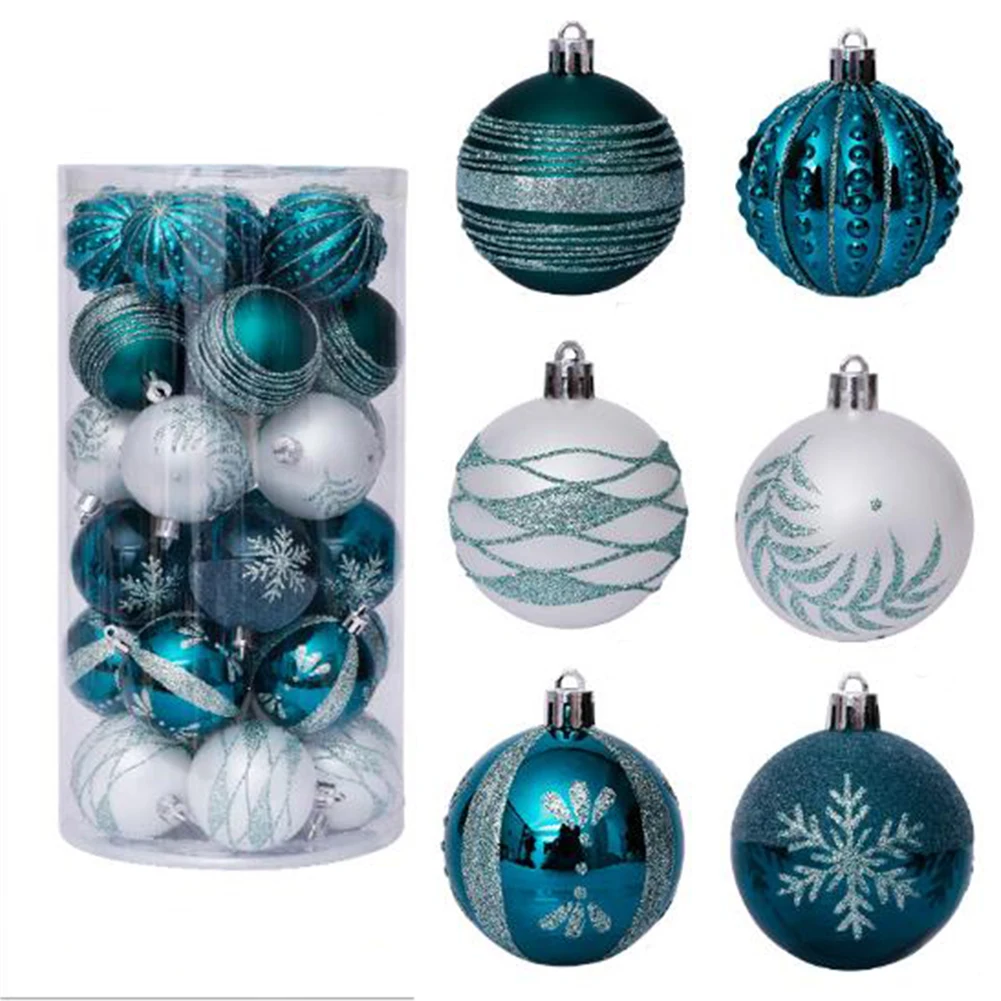 6 Cm 30 Pcs Transparent Plastic Christmas Ball Ornaments Color Balls ...