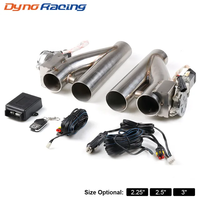 2.25 2.5" 3" Double Exhaust Control Valve Electric Y pipe 1 drag 2 Exhaust Cutout Kit Pipe Single Valve With Remote Control