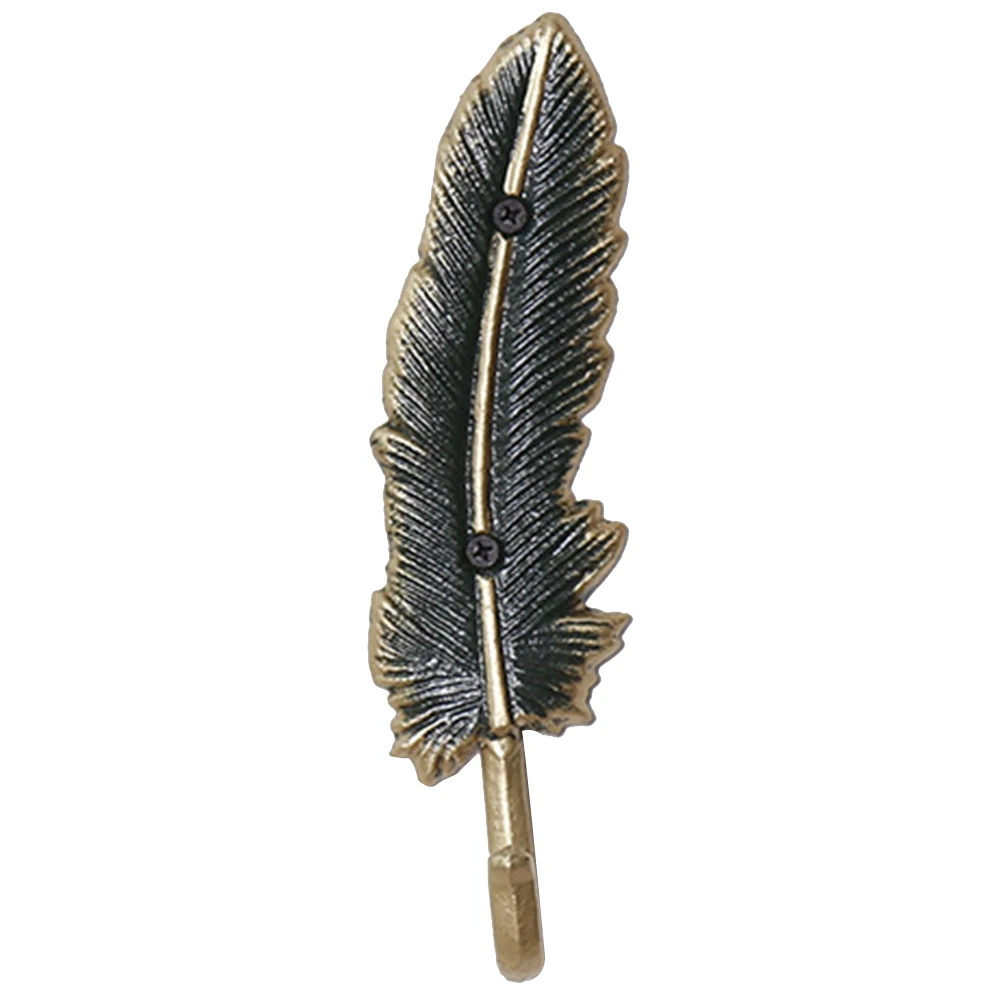 Feather Shape Decorative Behind Door Easy Install Rustproof Iron Structure Hallway Bathroom Clothes Wall Mounted Home Hook