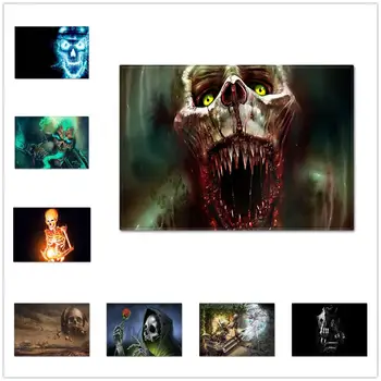 

Very Horrible Halloween Party Doormat Soft Flannel Terror 3D Skull Pattern Carpets for living room bedroom Area Rug Dropshopping
