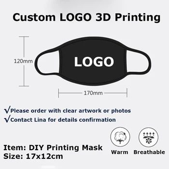 

150pcs Custom logo Personalized photo DIY 3D printing black mask
