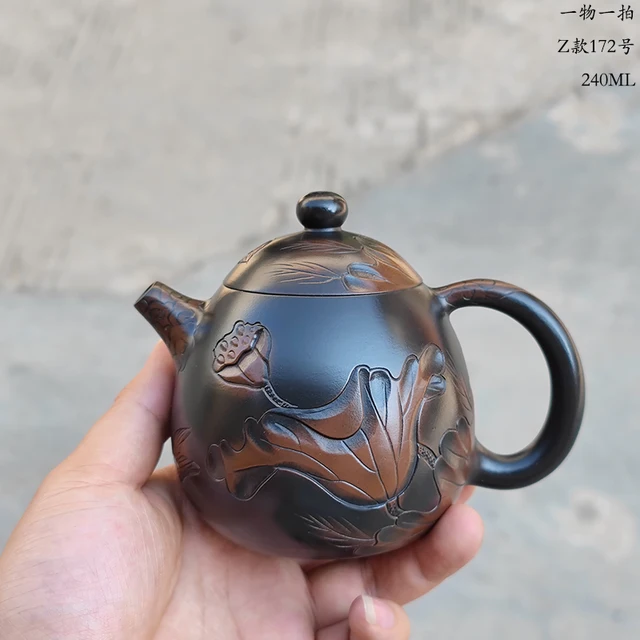 Jianshui Lila Agyag Tiszta Kézzel Készített Lótuszfaragás Hosszú Dan (Nem Yixing Zisha Ceramic Kung Fu Teakészlet Ital Szoftver Tea Ceremónia - Image 2