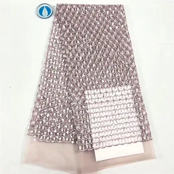

New fashion party mesh cloth French net lace fabric with sequins for lady dress PAN99(5yards/lot)