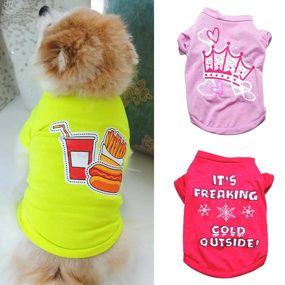 Dog Summer Princess Crown Pattern Vest font b Pet b font Clothes Sleeveless T Shirts Apparel