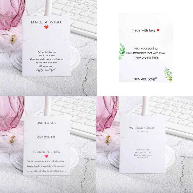 100PCS Evil Eye Charms Bracelet Red Thread Rope Display Cards For Women Men Message Earring Wish Gifts 40GB | Украшения и
