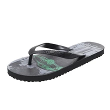 Мужские летние Вьетнамки; пляжные Нескользящие тапочки с индивидуальным принтом; повседневная обувь на мягкой плоской подошве для дома и улицы; Мужская обувь; A40