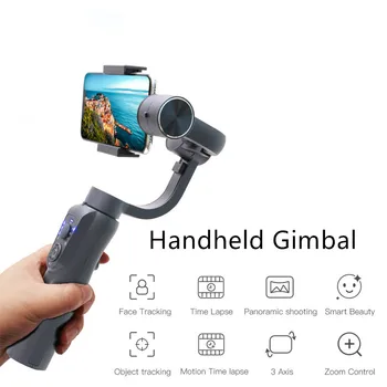 

3-Axis Handheld Gimbal Stabilizer Active Track with Pull & Zoom Focus for iPhone 8 Huawei Samsung Smart Phone PTZ Action Camera