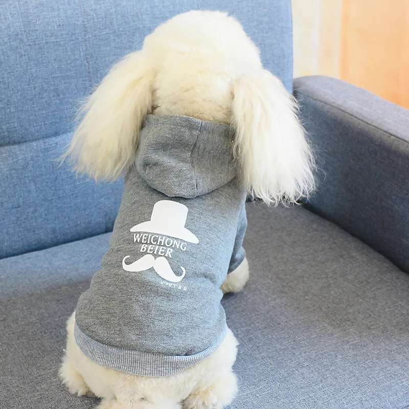 

Hoodies Cotton Pet Clothes Printting Spring Autumn Casual Sweatshirt Two Legs Dog Clothing Poodle Yorkie Fashion Cat Costumes
