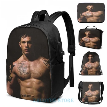 

Funny Graphic print Tom Hardy(2) USB Charge Backpack men School bags Women bag Travel laptop bag