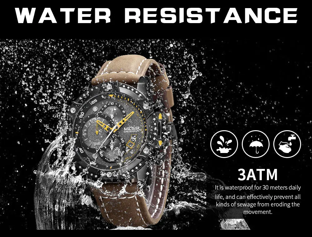 MEGIR военные спортивные часы мужские Лидирующий бренд силиконовый ремешок армейский хронограф водонепроницаемые наручные часы мужские Mle Relogios Masculin