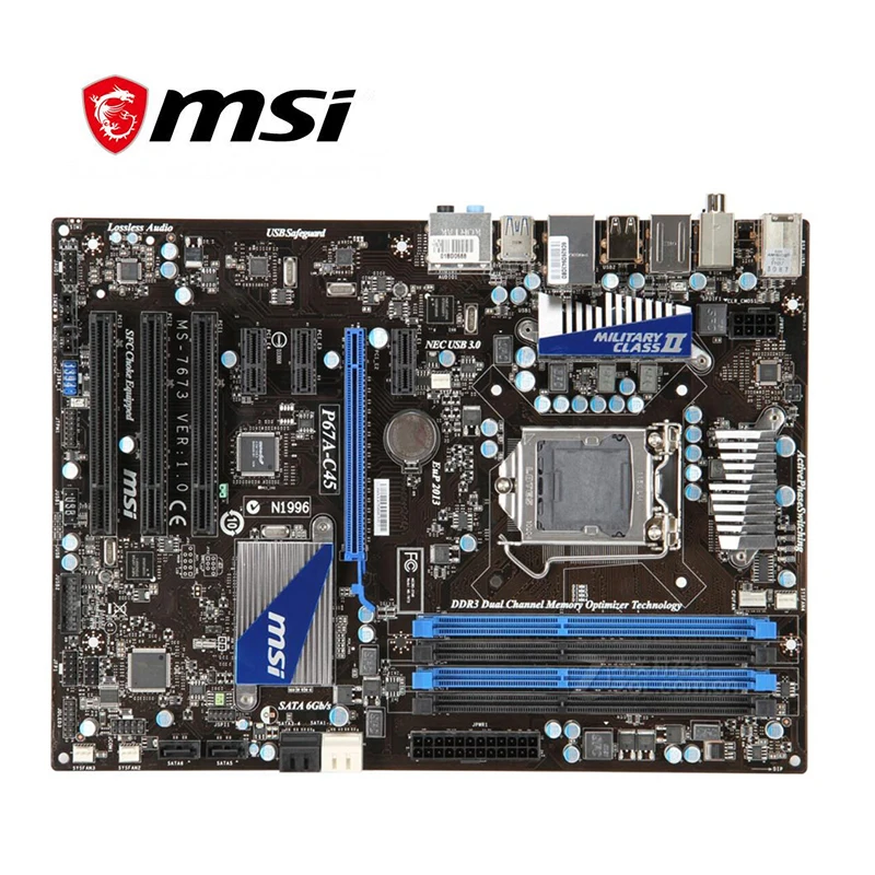 Для материнской платы MSI P67A-C45 материнская плата LGA 1155 DDR3 для Intel P67 P67M используется