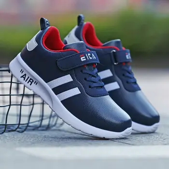 

2020 children's Leather waterproof sports shoes autumn and winter kids leisure non-slip running middle and older Student