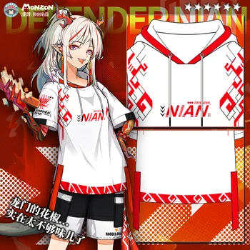 

Anime Game Arknights Nian Casual T-shirt Pants Men Women Summer New Short Sleeve Unisex Harajuku Loose Tee Shorts Suit Cosplay