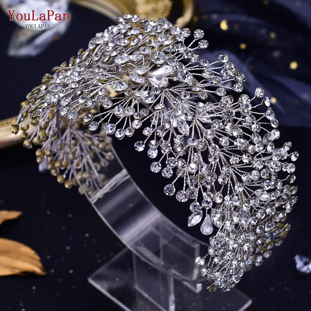 YouLaPan HP415 Rhinestone Bridal Headband Woman Tiara and Crown Wedding Hair Accessories Bride Headdress Banquet Headwear Party