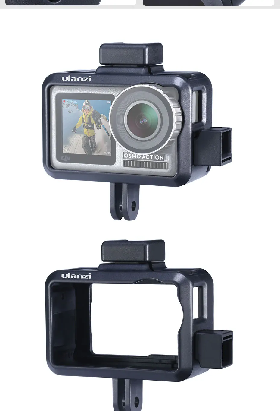 Ulanzi OA-7 Vlog чехол для Dji Osmo Action с двойным холодным башмаком для Vlog микрофон фотографическое освещение Vlog чехол добавить подарок
