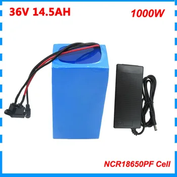 

1000W 36V 14.5AH lithium ion battery 500W 36 Volt 15AH e bike bateria 17AH 20AH 30AH NCR18650PF cell with 30A BMS 2A charger