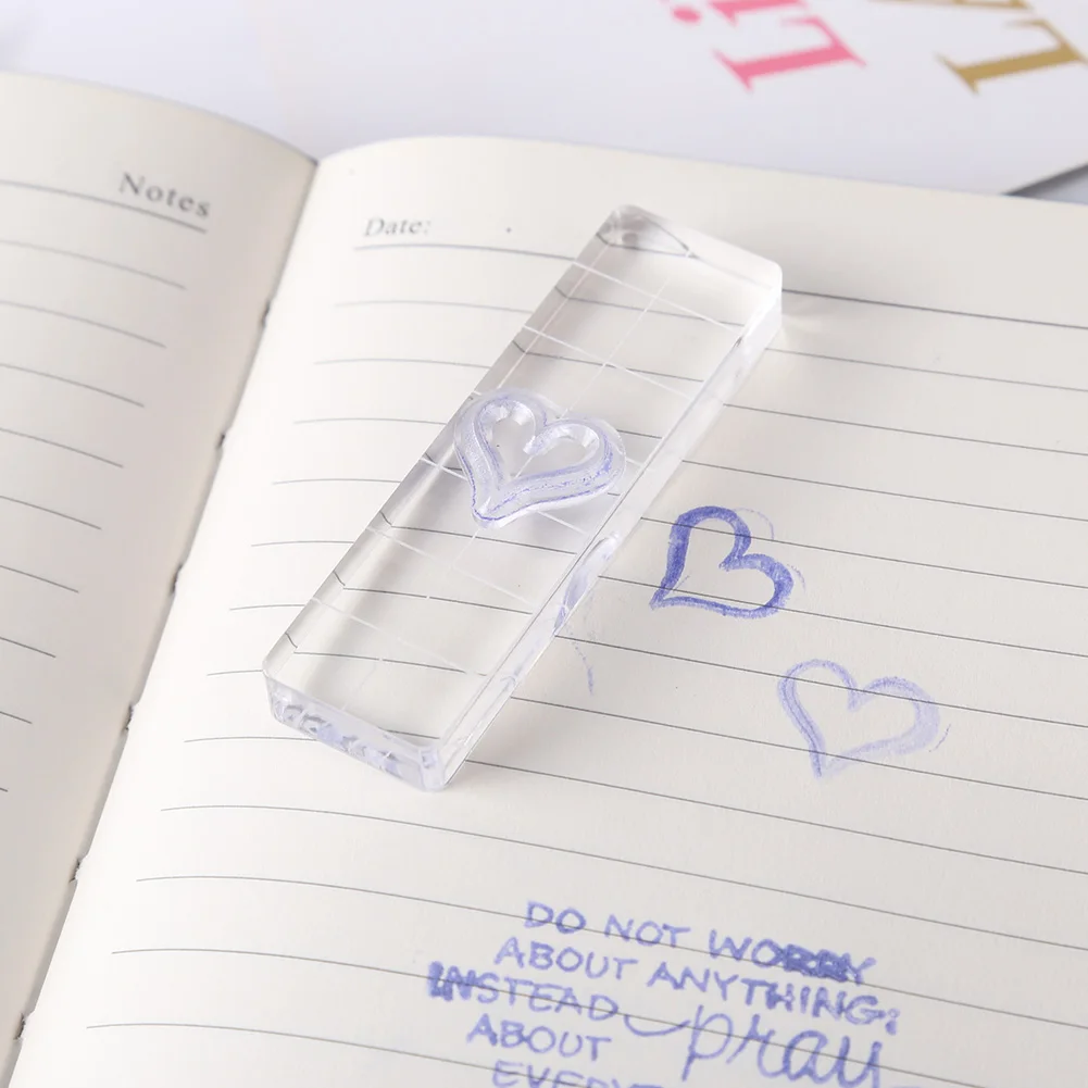 Transparency Acrylic Block with Grid Line DIY Seal Stamp Position Clear Stamping Tool for Scrapbooking Album Embossing Decor acrylic stamp block