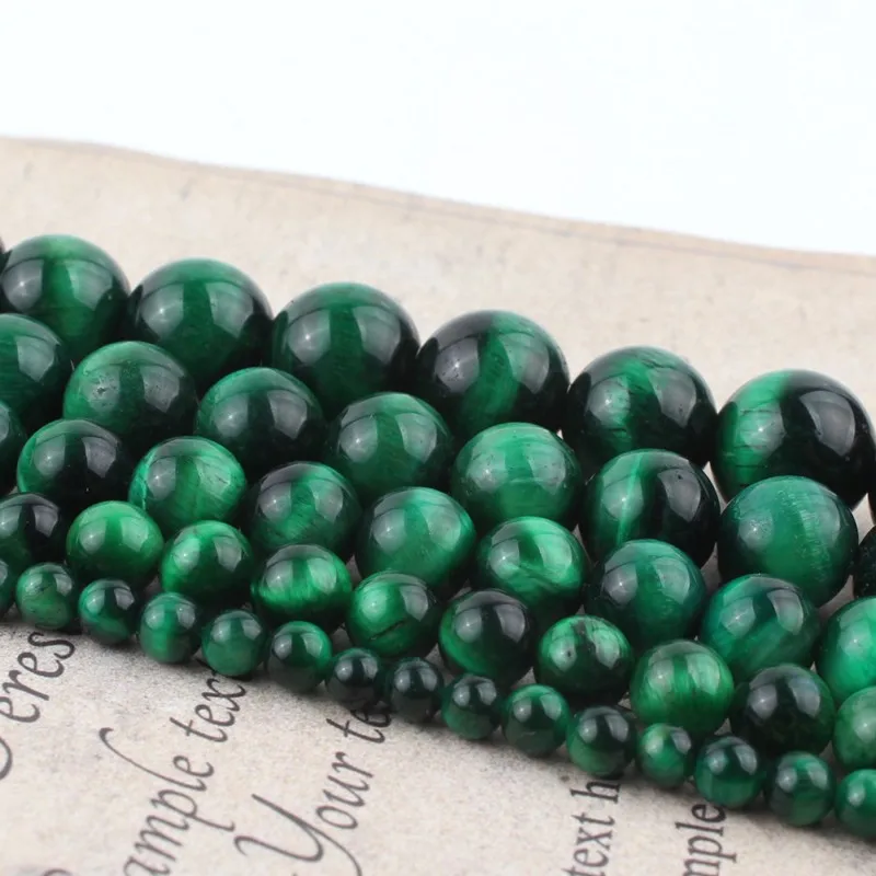 Натуральные круглые камни Гладкие бусины зеленый тигровый глаз подвеска для