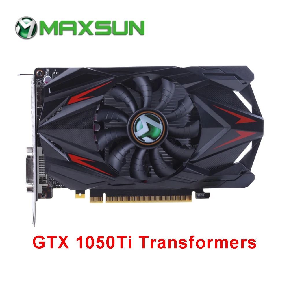 Видеокарта MAXSUN GTX 1050ti видеокарта NVIDIA GeForce 4G GDDR5 128 бит PWM HDMI + DP DVI 768 единиц