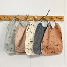 Bavoir imperméable pour enfants, vêtement en tissu pour garçons et filles, imprimé de dessin animé 