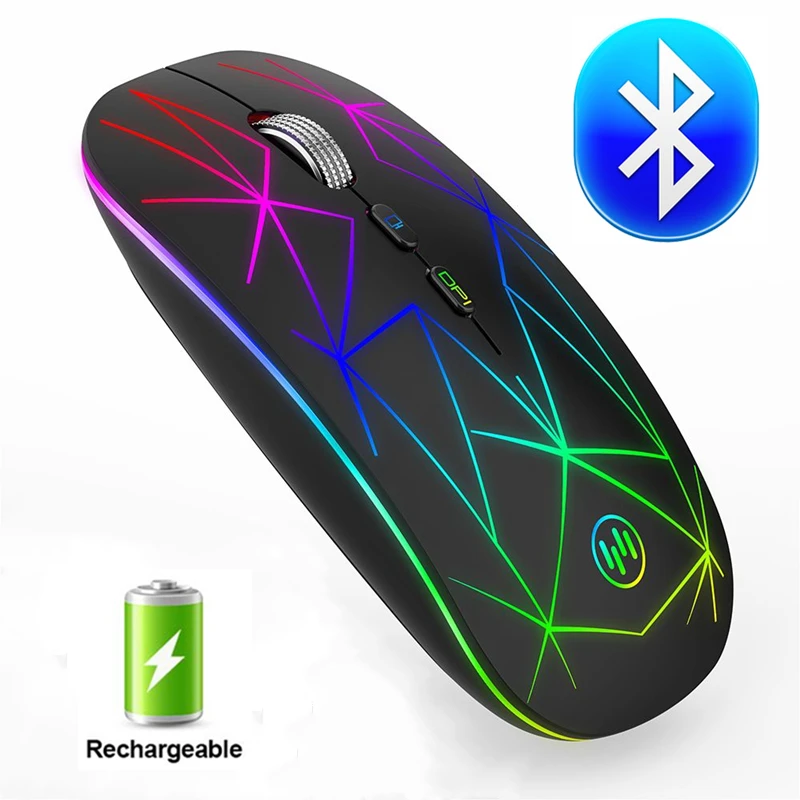 cool computer mouse RGB Bluetooth Mouse Wireless Mouse USB Computer Mouse Bluetooth Mause Gamer Ergonomic LED Gaming Mice Silent Rechargeable For PC mouse computer mouse