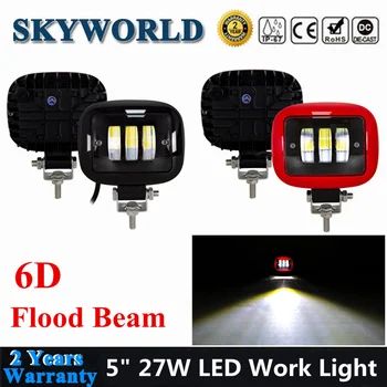 

5inch 6D LED Work Light 27W For Car ATV 4X4 4WD SUV Truck Tractor UAZ Driving Offroad Fog Lights 6000W Work Lamp Flood Led Beam