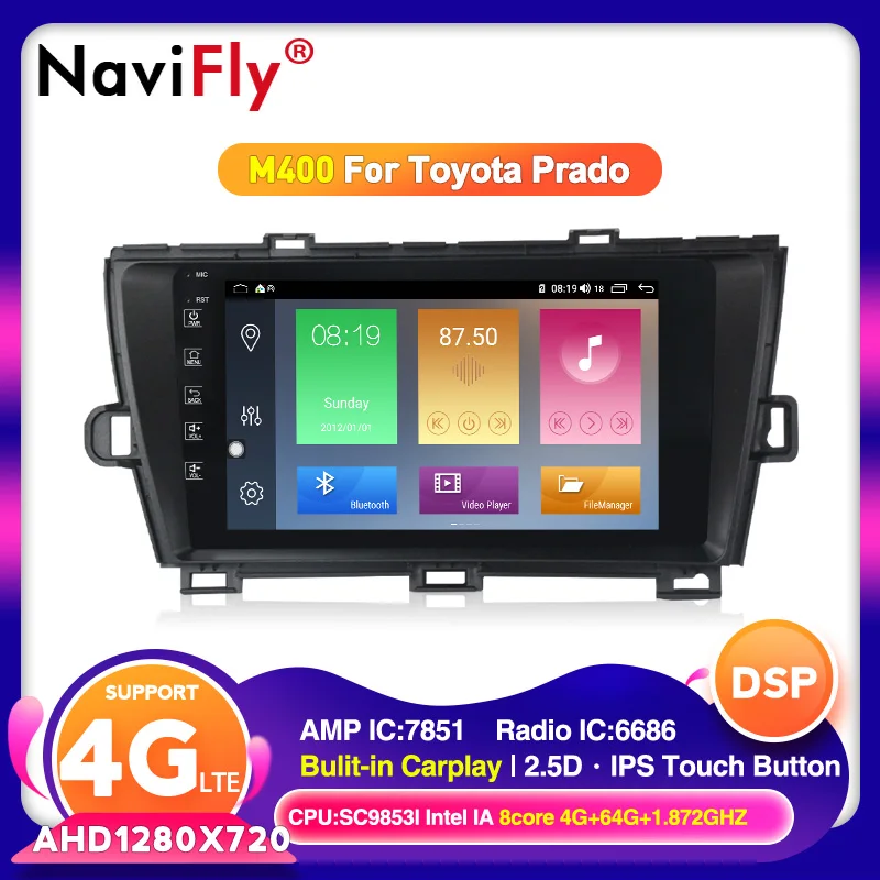 4G LTE Android 10 Автомобильный мультимедийный плеер для Toyota Prius 2009 2010 2011 2012 2013