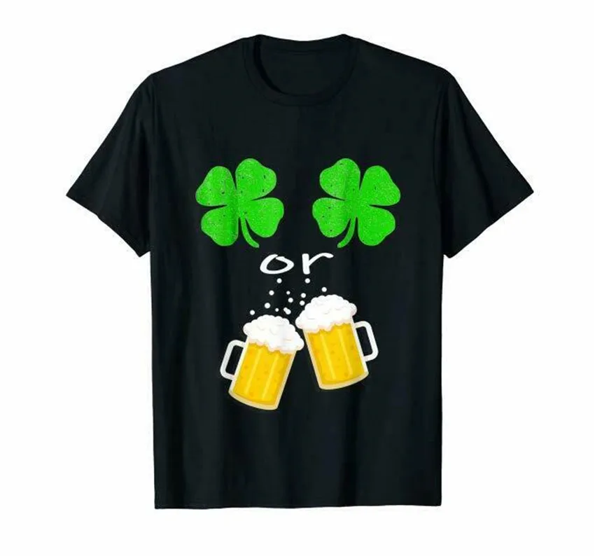 Ирландский Трилистник грудь или пиво St. Patrick'S дневная футболка Funny Us хлопок