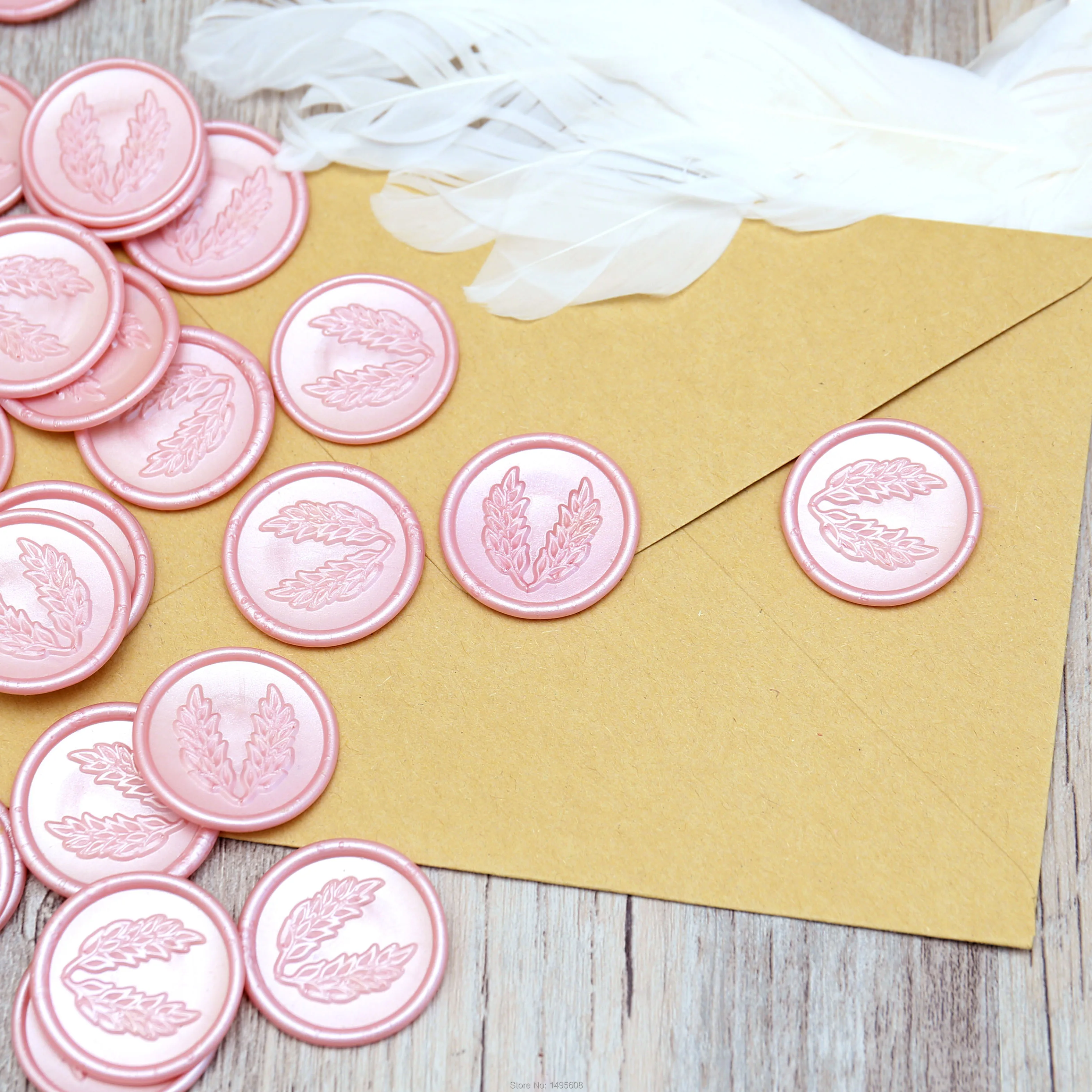 Wax seal stickers - laurel wreath wedding envelope seals self adhesive