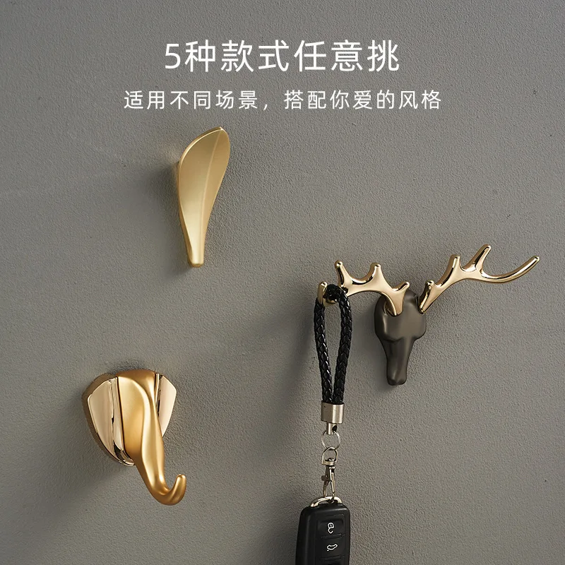 

Deer head Brush Gold Animal Hook Solid kirsite Coat Hook Door Back Hook Bathroom Kitchen Reativity Clothe Hooks Towel Rack