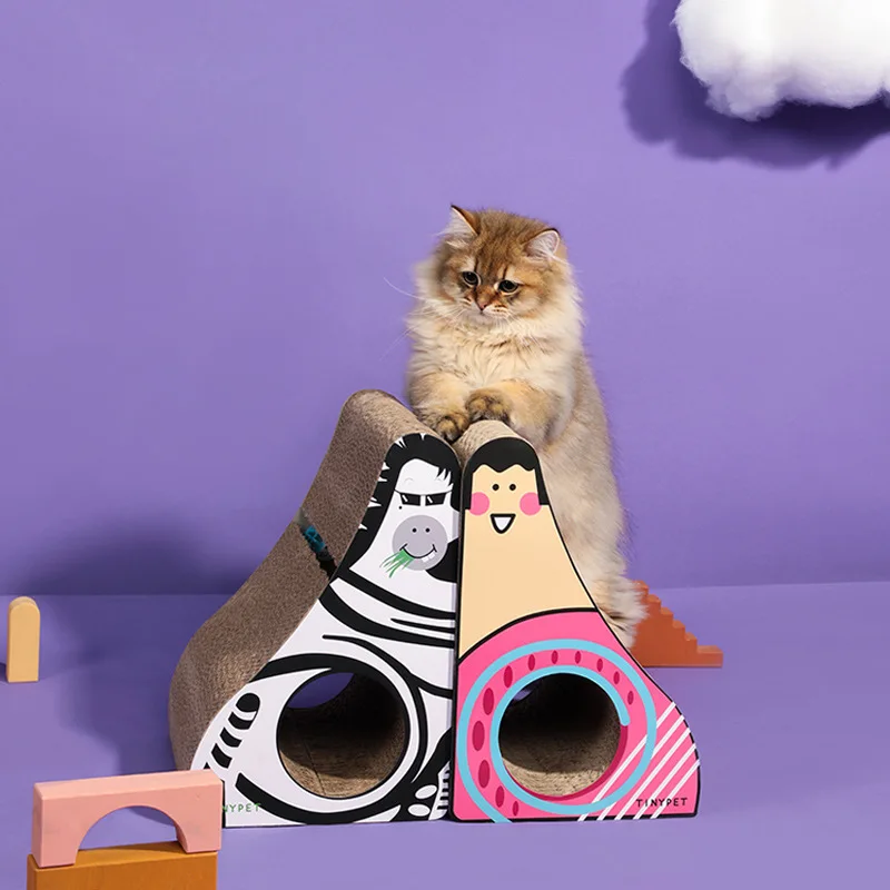 Zebra Cat Scratch Board Pad Grinding Nails Interactive Protecting