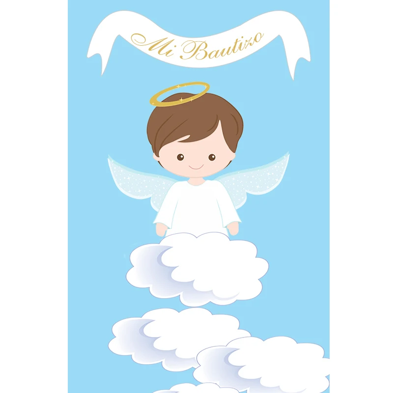 Inmemory God Bless Mi Bautizo Backdrops For Photo Studio Blue Angel Boys Baptism Newborn Baby Shower Photography Backgrounds Background Aliexpress