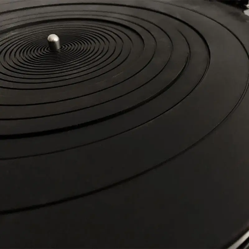 Noir Am/éliore le son et r/éduit le bruit Anti-vibration Tapis en silicone antistatique pour tourne-disque Phonographe LP