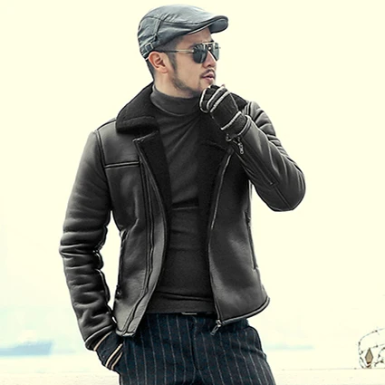 men Fur Warm Black Zippers Soft Leather Jacket Motorcycle Bikers Leather Jacket New Slim Casual man Outwear Brand Jacket F8296 men Fur Warm Black Zippers Soft Leather Jacket Motorcycle Bikers Leather Jacket New Slim Casual man Outwear Brand Jacket F8296