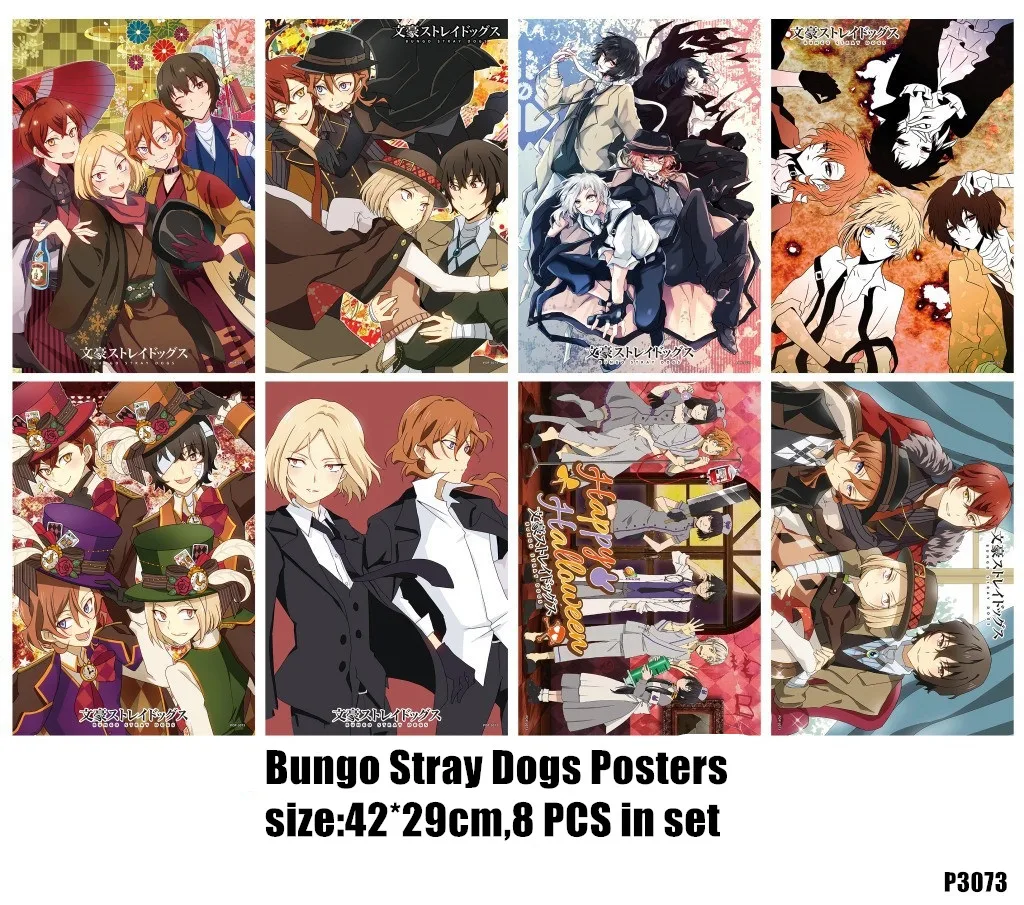 8 PCS/LOT Anime Poster Bungo Stray Dogs Dazai Atsushi Chuuya Posters  Sticker Included 8 Different Pictures Size: 42cm x29 CM _ - AliExpress  Mobile
