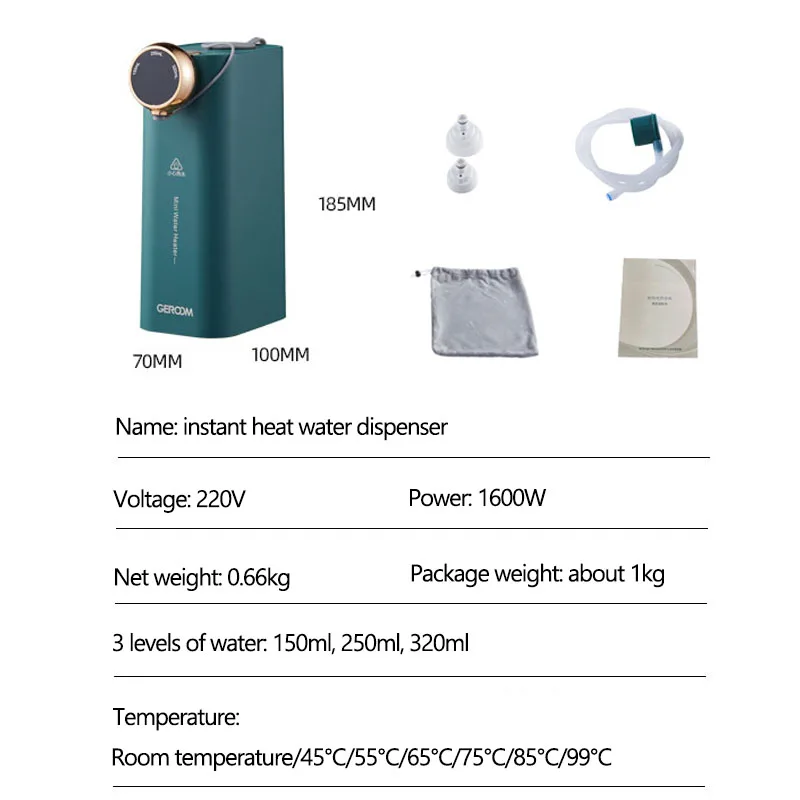 DMWD Mini Wasser Dispenser Elektrische Durchlauferhitzer Flaschen Wärme  Wasser Pumpe Dispensador Tragbare 3s Schnelle Heizung Reise
