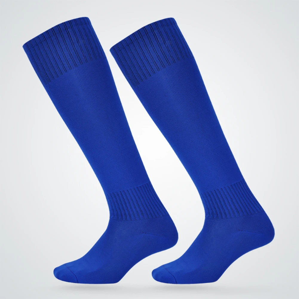 Твердые регби Бейсбол выше колена спортивные бедра высокие полиэстер спортсмена мужские чулки утолщенная Нижняя футбольные носки хоккейные Длинные - Цвет: Bright Blue