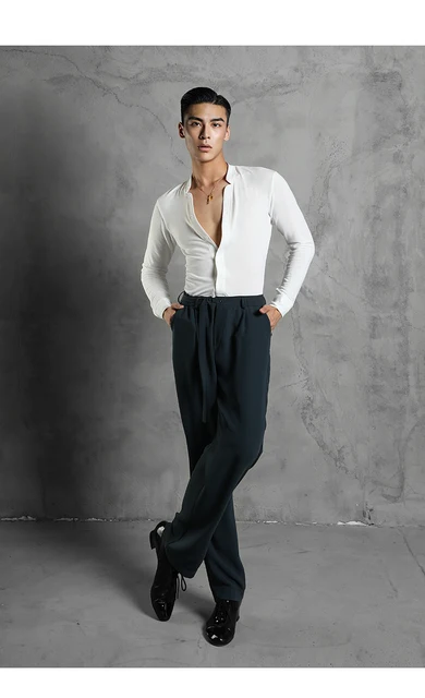 Pantalon de danse latine taille haute pour homme, vêtement de danse pour  garçon, Costume de scène professionnel, NY04 G6043 - AliExpress