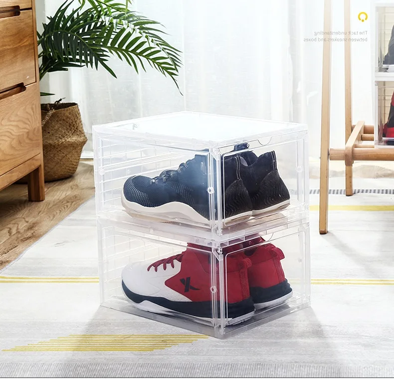3 шт. пластиковая коробка для хранения многофункциональная раскладушка для обуви прозрачная Хрустальная переносная вешалка для дома, выдвижного ящика Чехол Органайзер