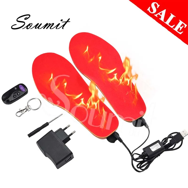 Soumit Unisex Rechargeable Heated Insole Winter USB Electric Remote Control Insoles With Chager Wireless Heated Warm Shoe Sole Soumit Unisex Rechargeable Heated Insole Winter USB Electric Remote Control Insoles With Chager Wireless Heated Warm Shoe Sole